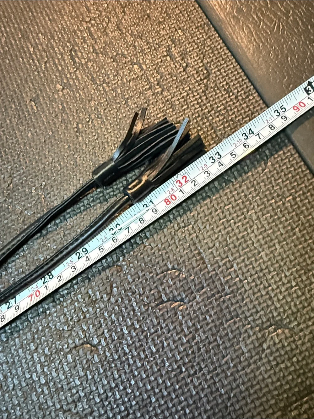 White House Black Market Black Suede Obi Belt with Tassel Ties